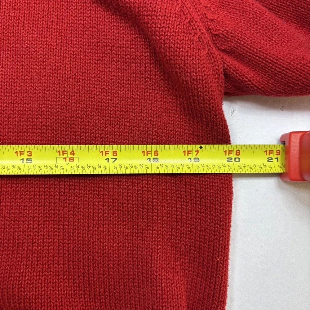 Vtg Lauren Ralph Lauren Active Red 1/4 Zip Knit Pullover‎ Sweater Women's Sz XL